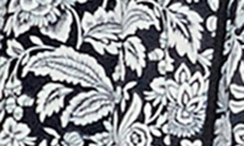 Melloday Floral Quilted Bomber Jacket In Black/white Floral