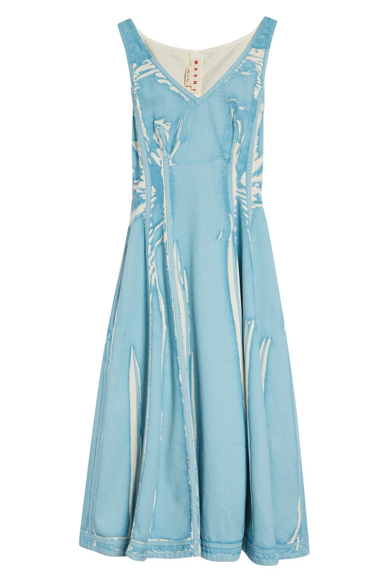 Screenprinted Denim Midi Dress, Alternate, color, PRB31SKY