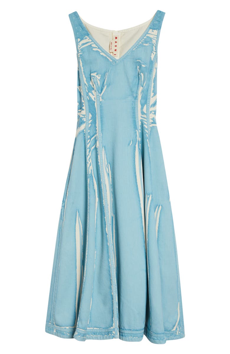 Marni Screenprinted Denim Midi Dress, Alternate, color, Prb31sky