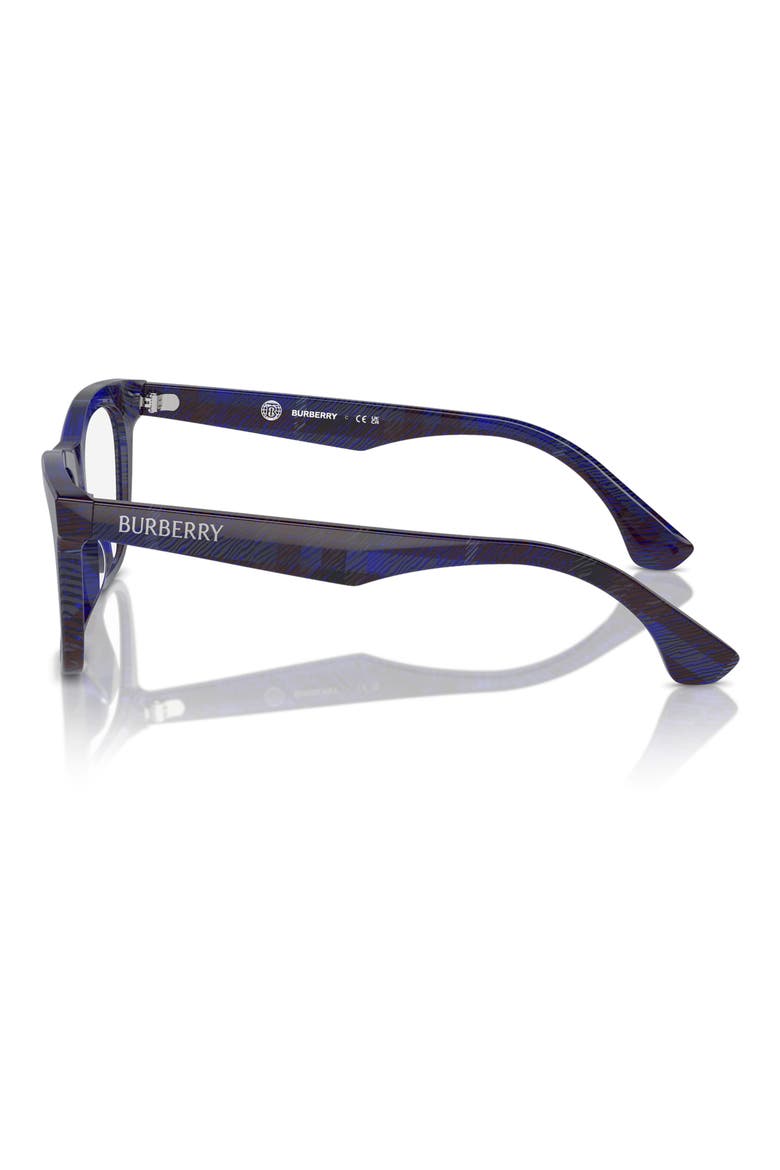 47mm Square Optical Glasses, Alternate, color, CHECK BLUE / DEMO LENS
