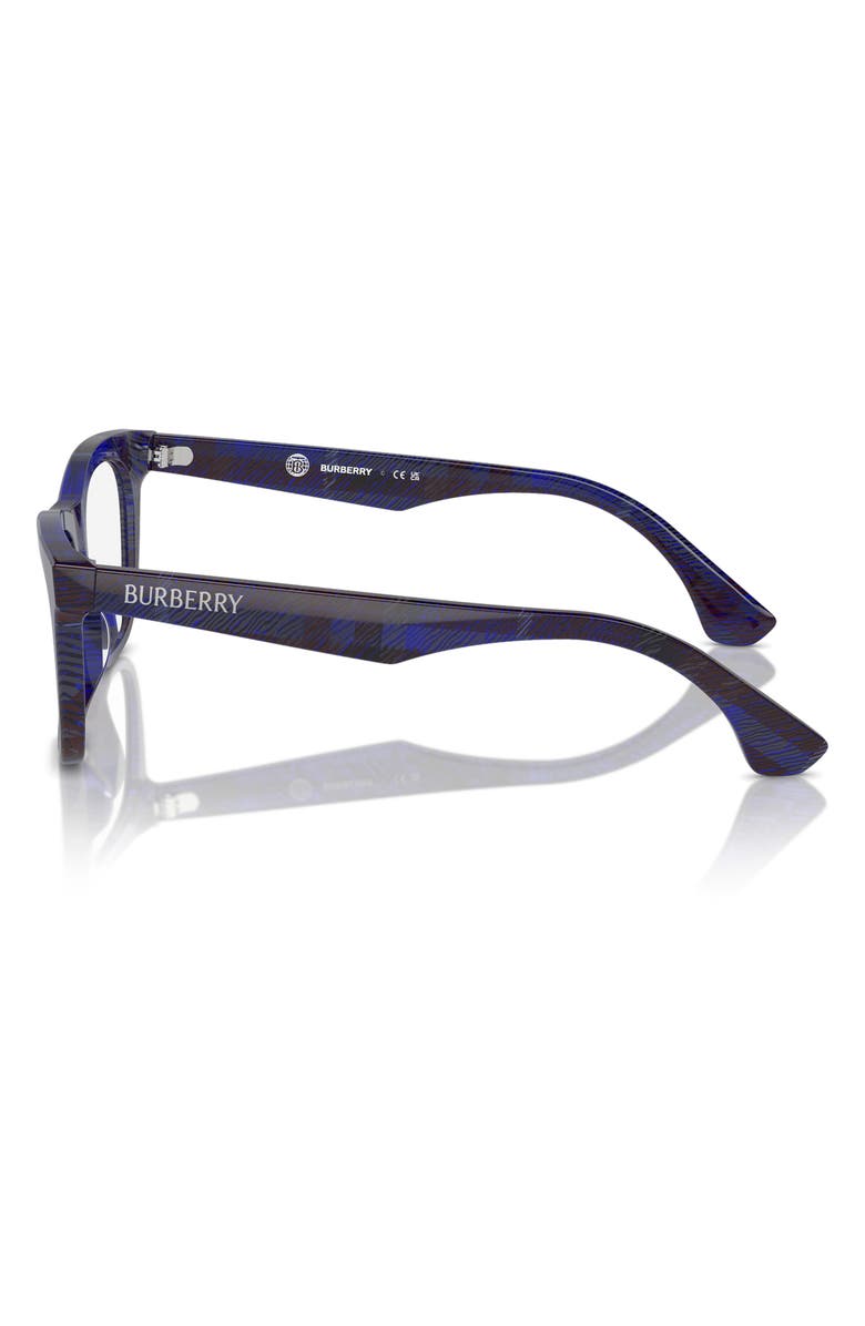 Burberry 47mm Square Optical Glasses, Alternate, color, Check Blue / Demo Lens
