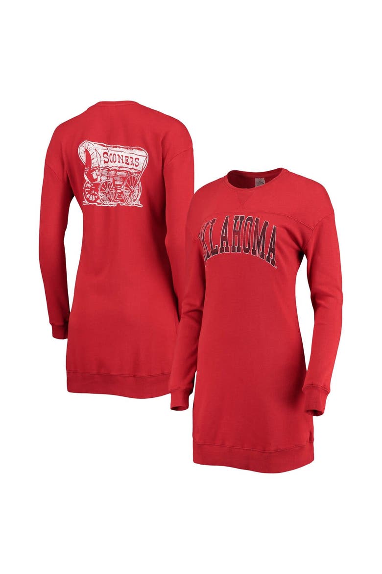 Women's Gameday Couture Crimson Oklahoma Sooners 2-Hit Sweatshirt Dress, Alternate, color, Crimson