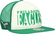 New Era Men's New Era Cream/Kelly Green Philadelphia Eagles Throwback Cutout A-Frame 9FIFTY Snapback Hat