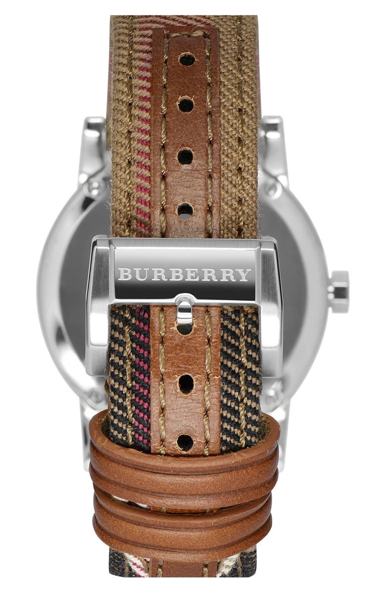 Burberry 'The City' Woven Strap Watch, 34mm, Alternate, color, 