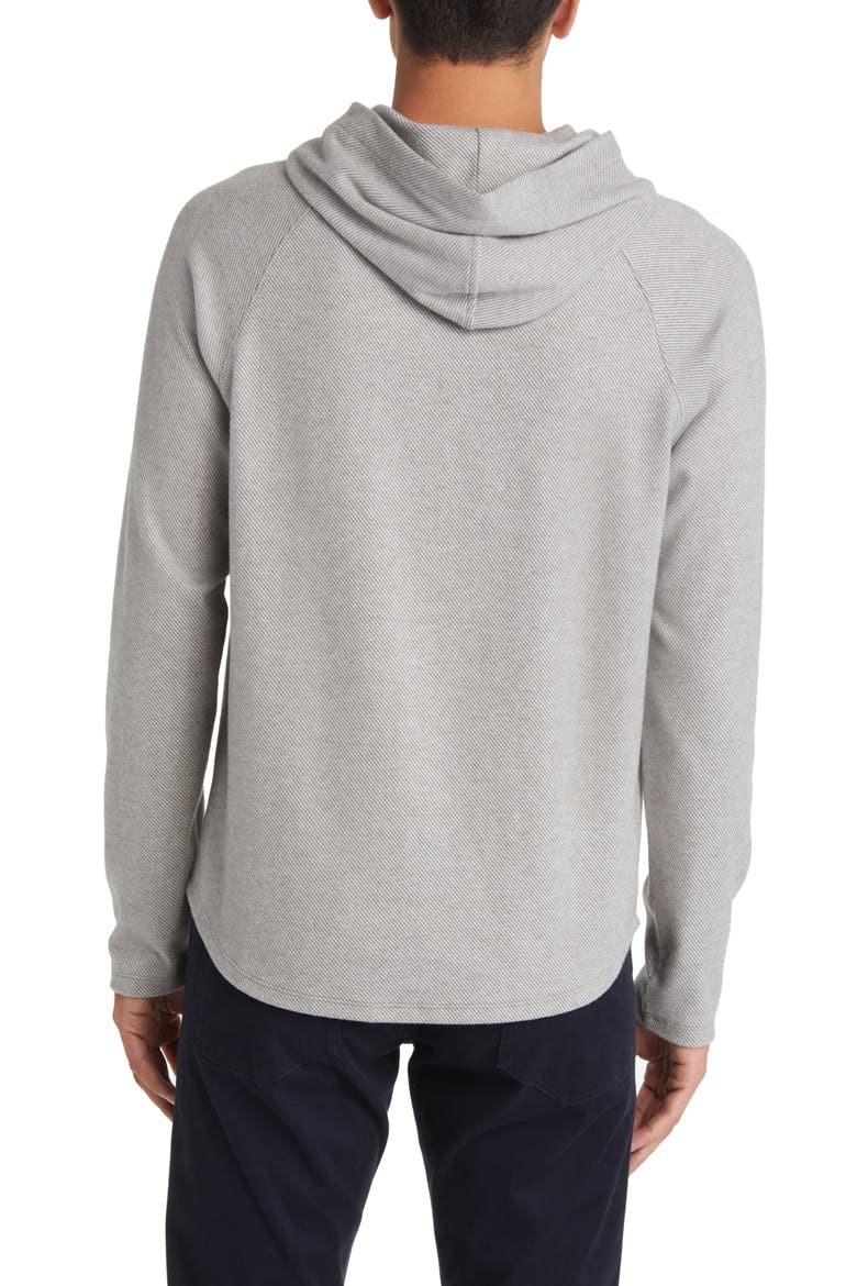 Broken Twill Hoodie, Alternate, color, HEATHER GREY/ OFF WHITE