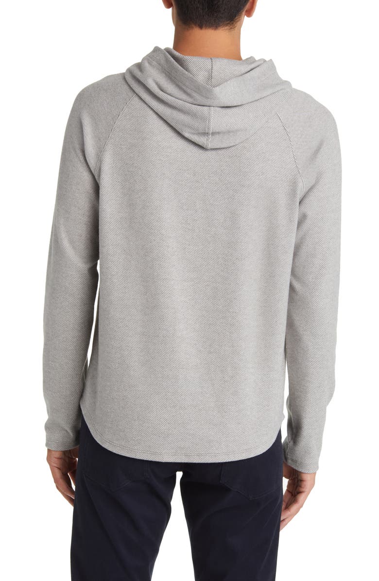 Vince Broken Twill Hoodie, Alternate, color, Heather Grey/ Off White