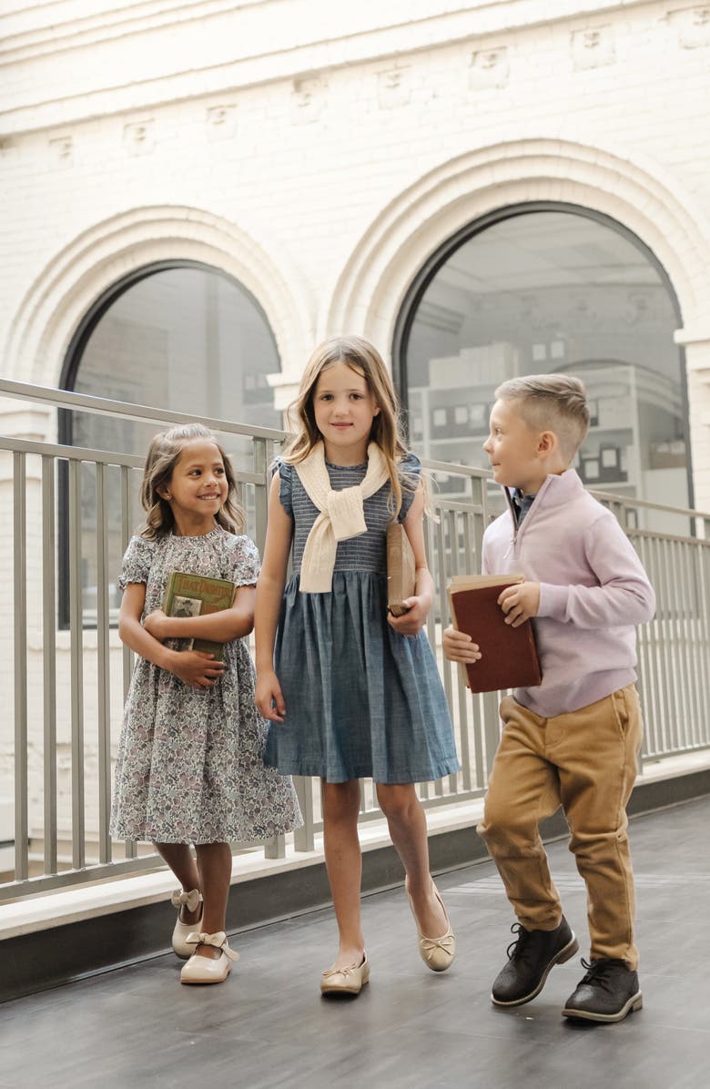 Hope & Henry Boys' Organic Fine Gauge Half Zip Sweater, Kids, Alternate, color, Lavender Marl