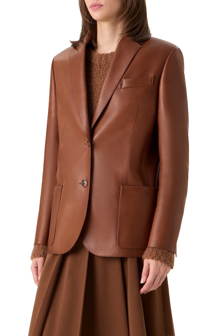 Kora Leather Jacket, Alternate, color, VICUNA