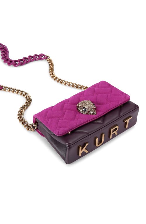 Kurt Geiger London Mini Kensington Quilted Suede Crossbody Bag In Pink
