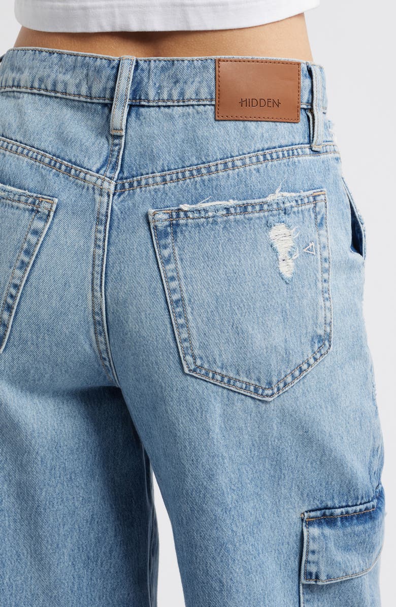 HIDDEN JEANS Cargo Pocket Wide Leg Jeans, Alternate, color, 