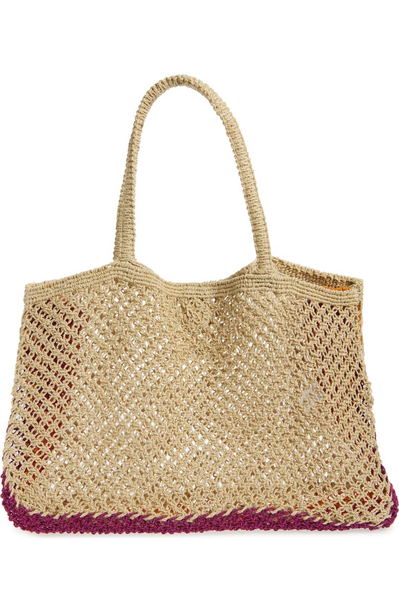 LSPACE Moonlight Woven Jute Tote, Main, color, Man/ Pim/ Ber