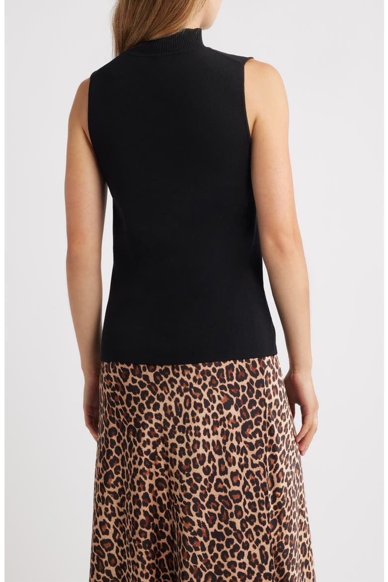 Sleeveless Mock Neck Sweater, Alternate, color, ANNE BLACK