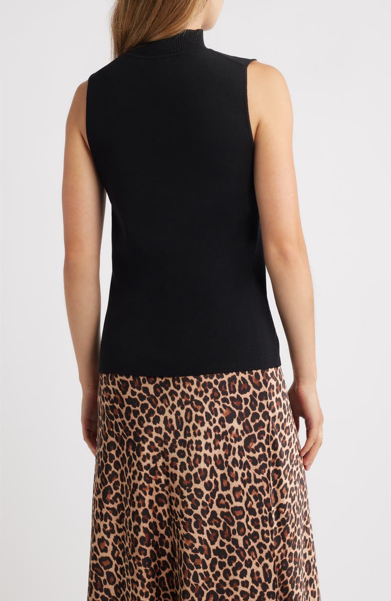 Anne Klein Sleeveless Mock Neck Sweater, Alternate, color, Anne Black