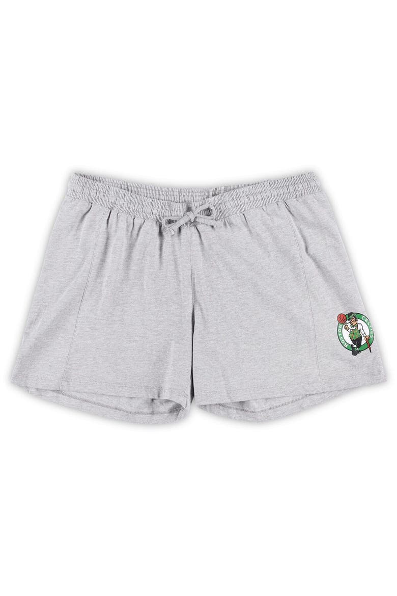 Women's Fanatics Branded Kelly Green/Heather Gray Boston Celtics Plus Size T-Shirt & Shorts Combo Set, Alternate, color, Kelly Green