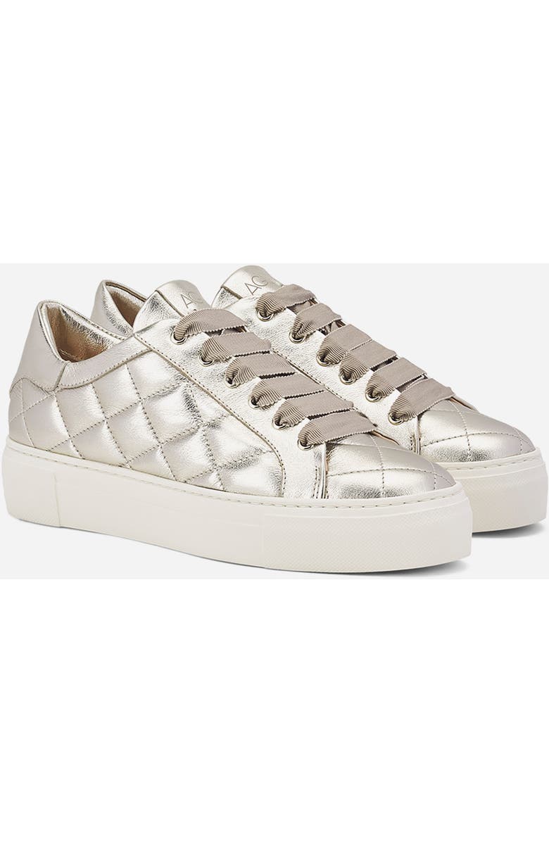 AGL Eva Matelassé Sneaker, Alternate, color, Platinum Leather