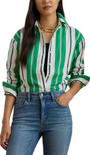 Lauren Ralph Lauren Relaxed Fit Striped Broadcloth Shirt