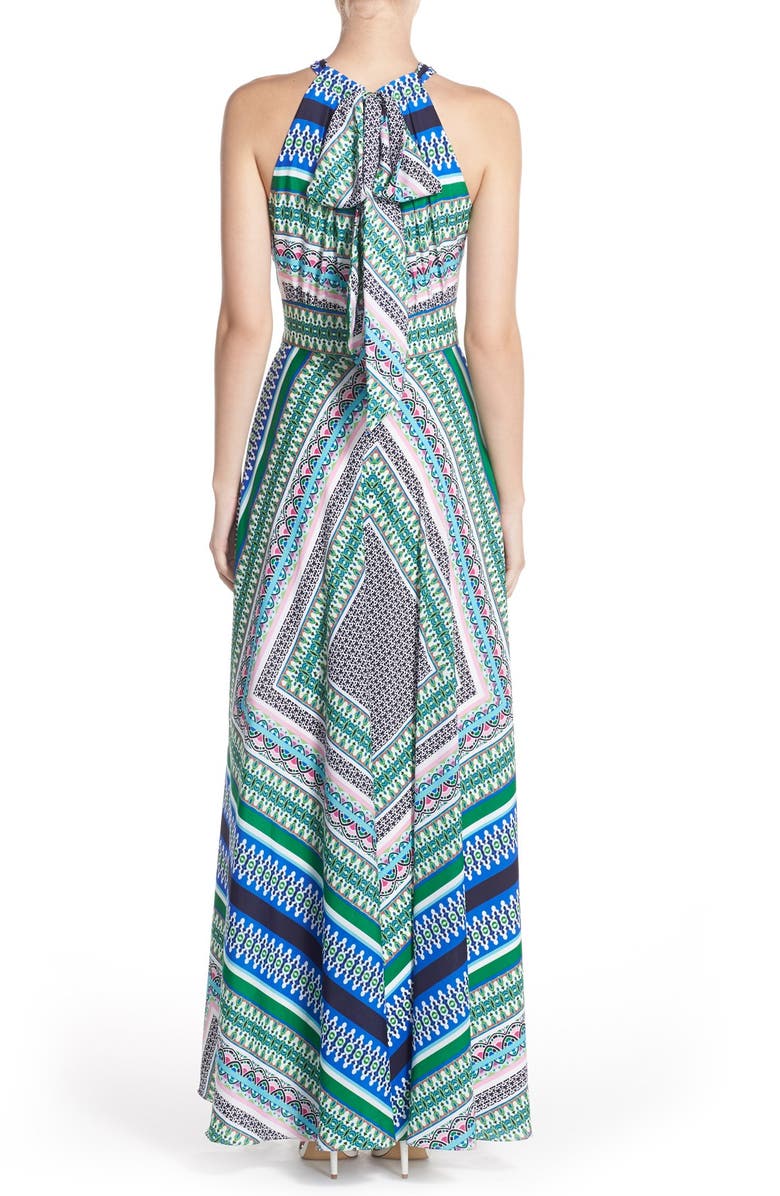 Eliza J Scarf Print Chiffon Maxi Dress, Alternate, color, 