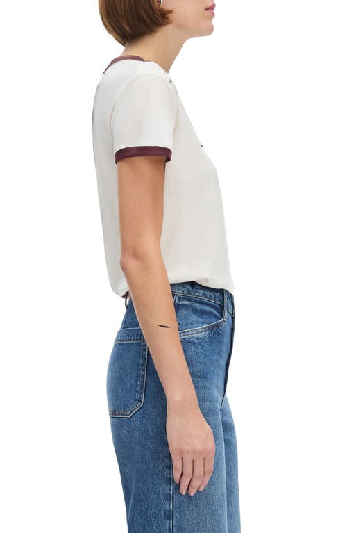 Favorite Daughter Collegiate Ringer Tee In White Burgundy In White