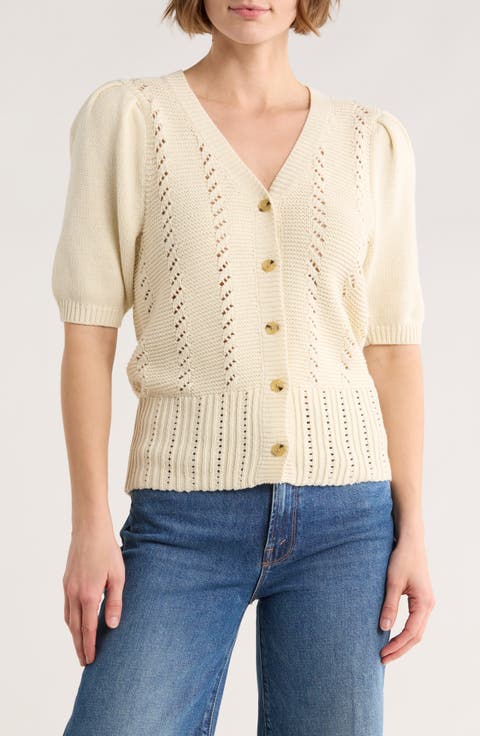 Pointelle Sweater Cardigan