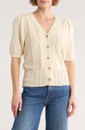 Melrose and Market Pointelle Sweater Cardigan