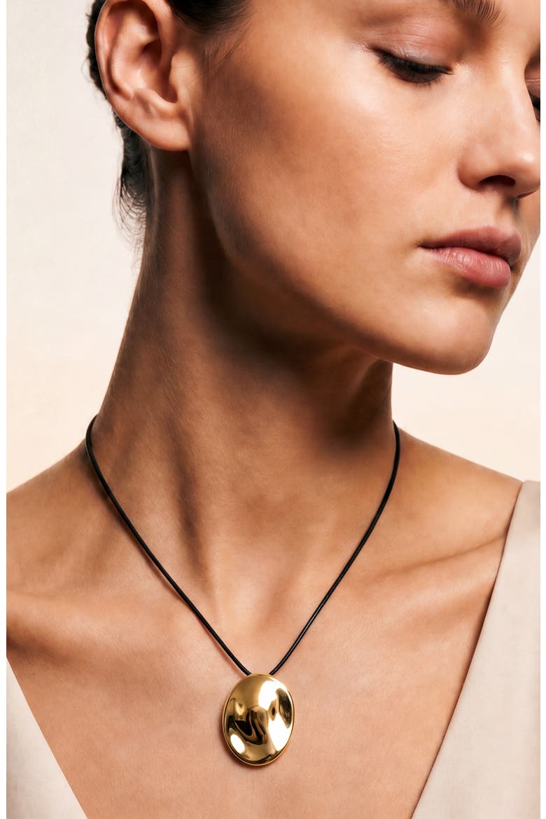 Waverly Oval Pendant Cord Necklace, Alternate, color, GOLD