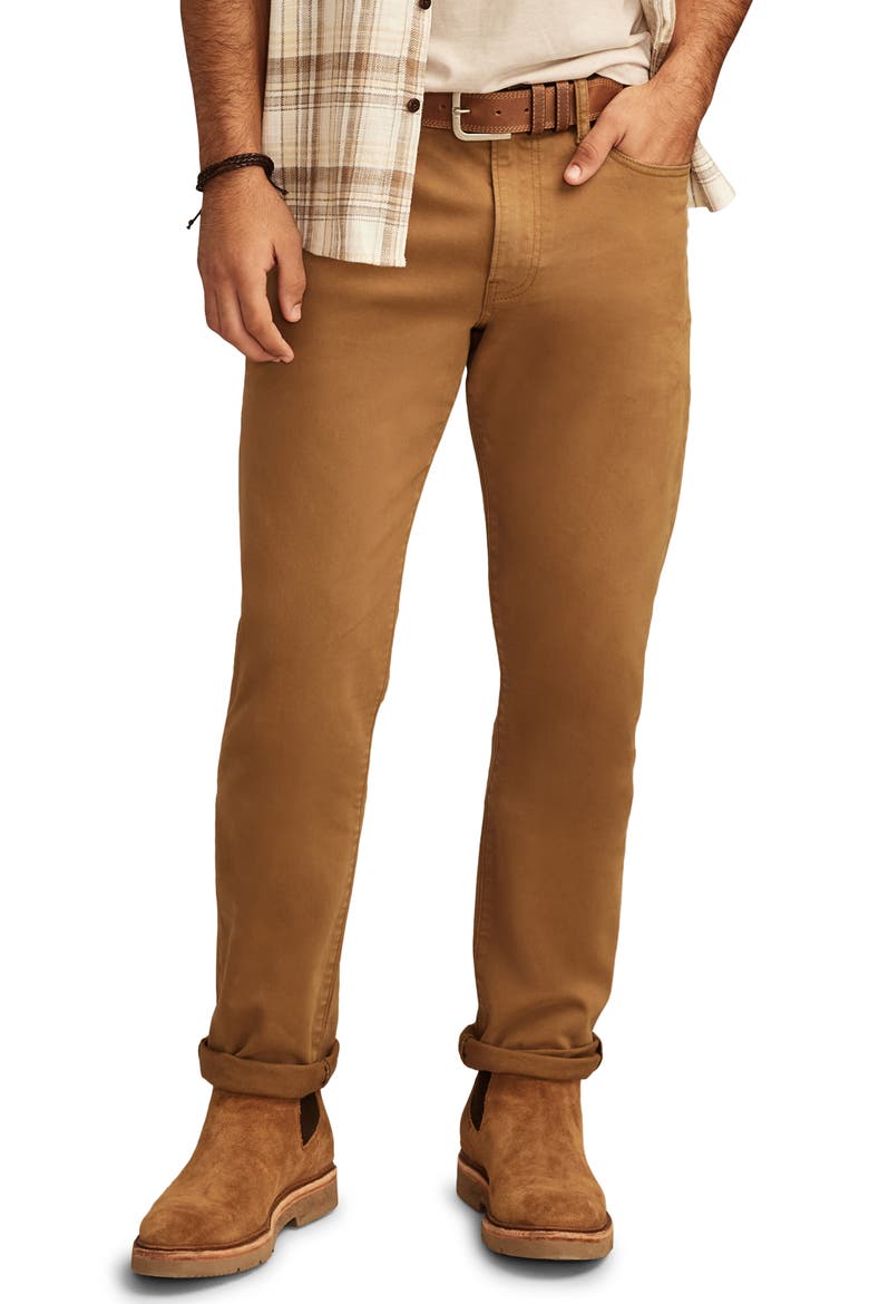 410 Athletic Straight Leg Brushed Twill Pants, Main, color, TUSCAN TAN WASH