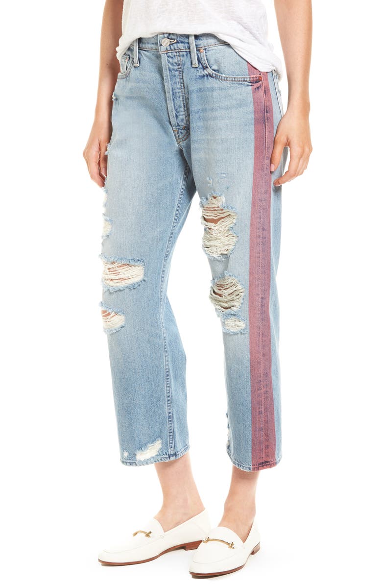 MOTHER The Thrasher Side Stripe Straight Leg Jeans, Main, color, 