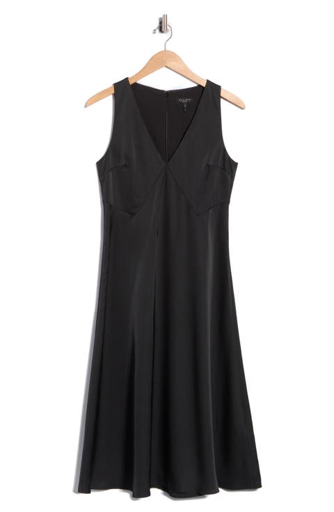 Helsa Satin Tank Midi Dress