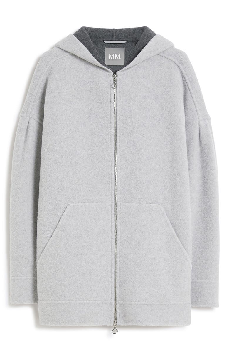 MM by Max Mara Sottile Zip Hoodie, Alternate, color, Light Grey