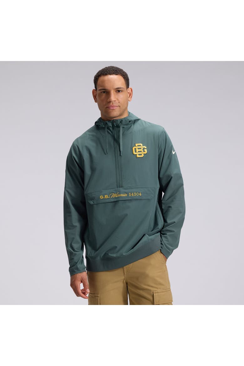 Men's Nike  Green Green Bay Packers 2026 Rivalries Collection Sideline Anorak Half-Zip Jacket, Main, color, Green