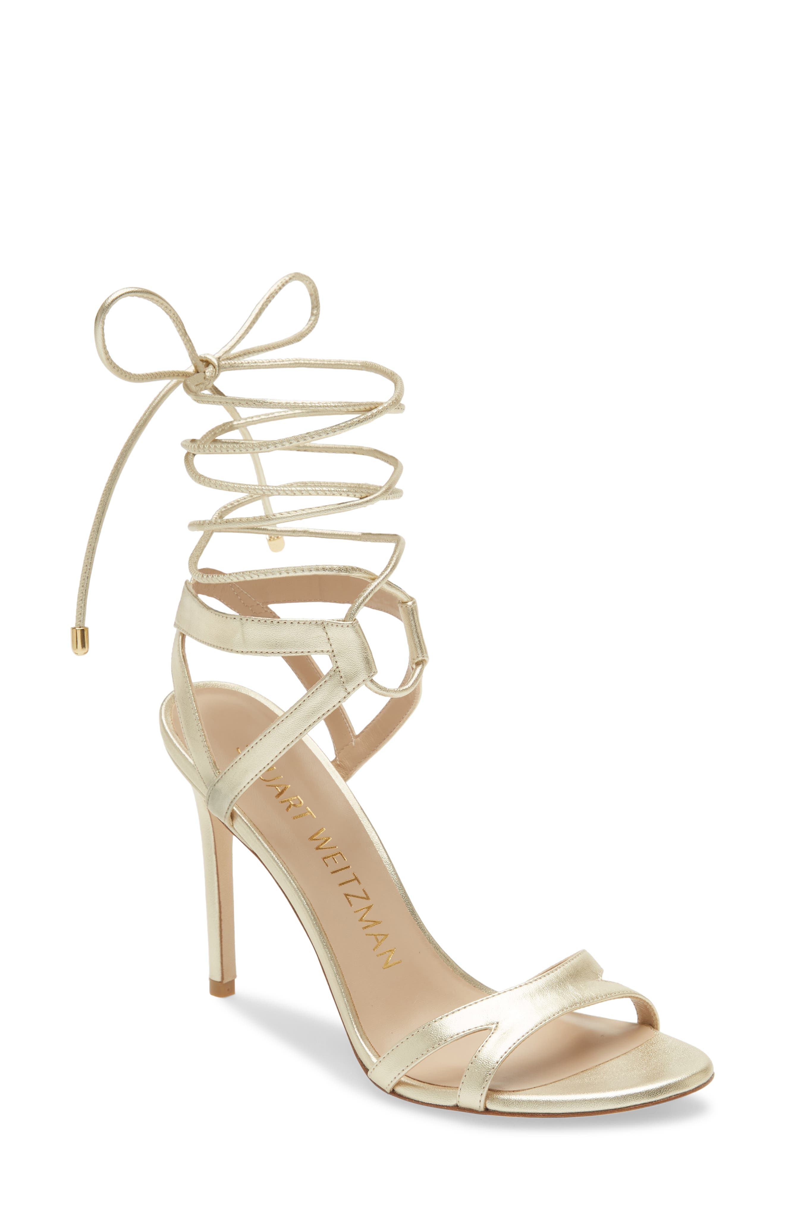 Stuart Weitzman Soiree 100 Lace-Up Sandal, Main, color, 