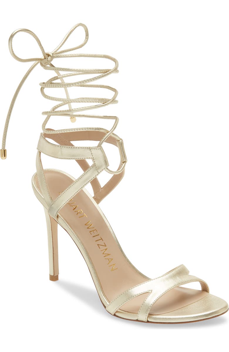 Stuart Weitzman Soiree 100 Lace-Up Sandal, Main, color,