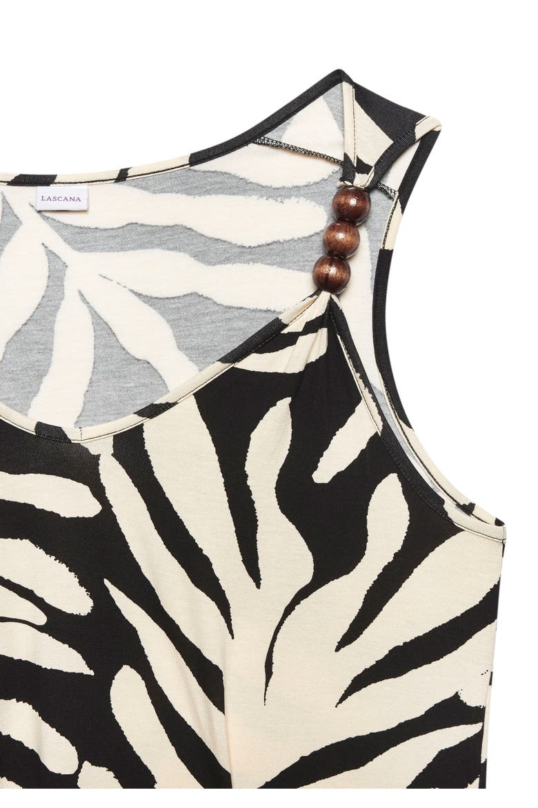 Beaded Strap Top, Alternate, color, Black & Vanilla