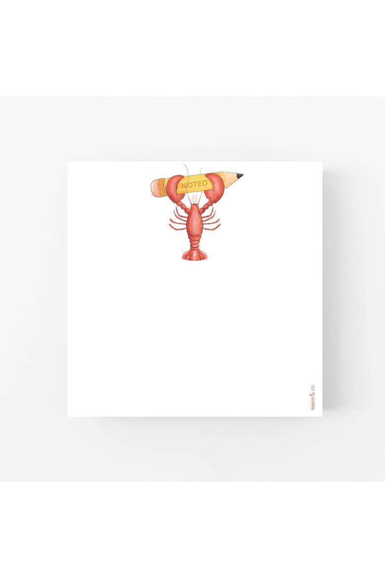 Noted Lobstah Lobster 6" x 6" Square Notepad, Main, color, Multi-Pack