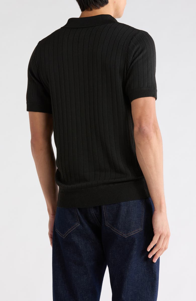 TOM BAINE Rib Polo Sweater, Alternate, color, Black