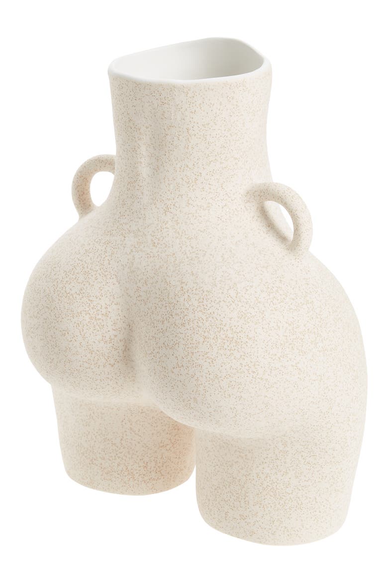 Love Handles Vase, Alternate, color, BEIGE SPECKLED