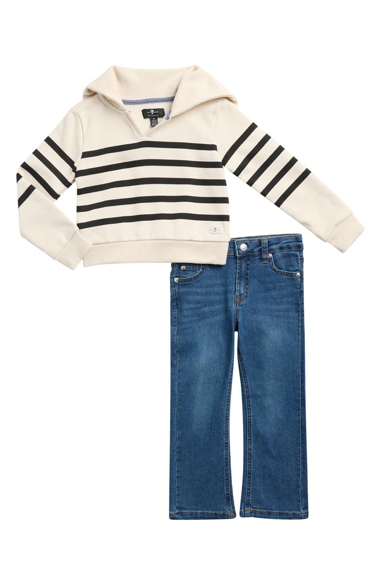 Kids' Johnny Collar Sweater & Flare Jeans