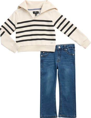 Kids' Johnny Collar Sweater & Flare Jeans