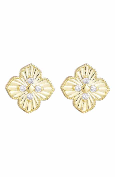 Adornia CZ Clover Stud Earrings