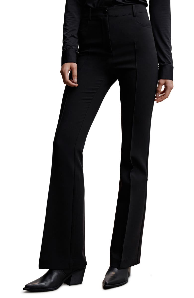 MANGO Pleated Flare Trousers, Main, color, 