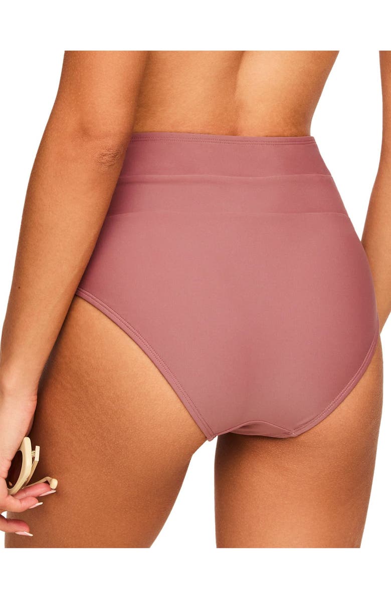 Adore Me Demi Swimwear High Waist Bikini Bottom, Alternate, color, Dark Pink