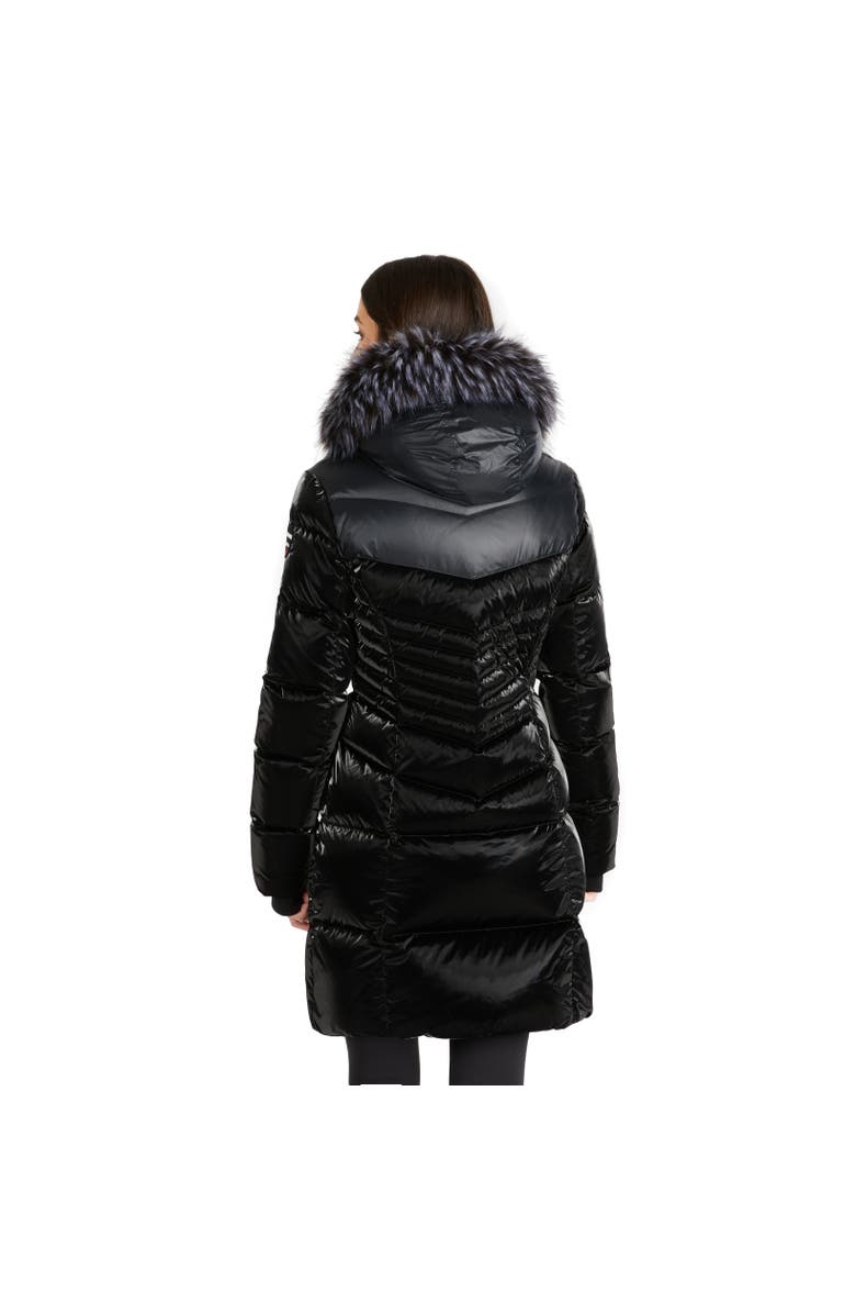 Pajar Faye Quilted Puffer with Fixed Hood and Detachable Hood and Faux Fur Trim, Alternate, color, Black