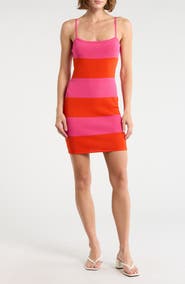 French Connection Colorblock Knit Body-Con Minidress