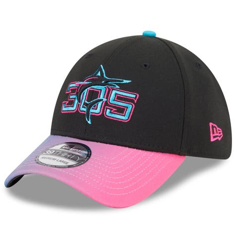 Men's New Era Black/Pink Miami Marlins 2025 City Connect 39THIRTY Flex Hat
