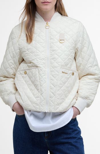Barbour Reyna Quilted Bomber Jacket In Neutral