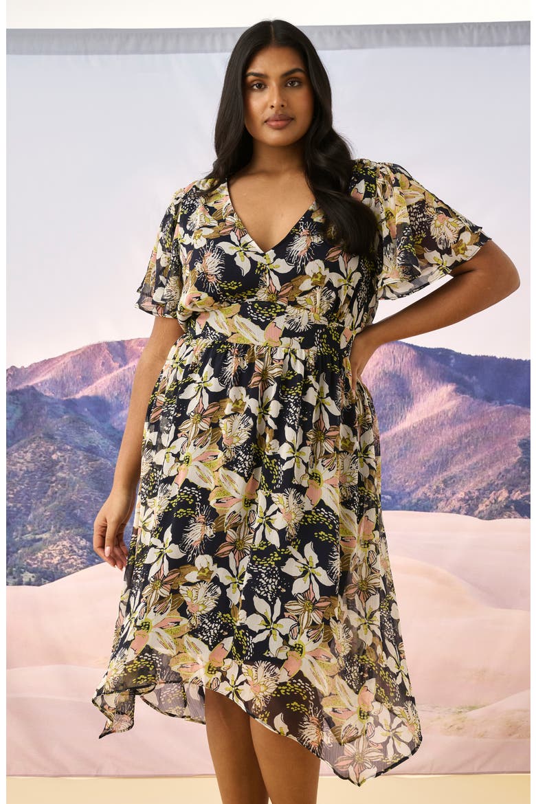Wilsons Flutter Sleeve Cocktail Dress, Alternate, color, PRINT