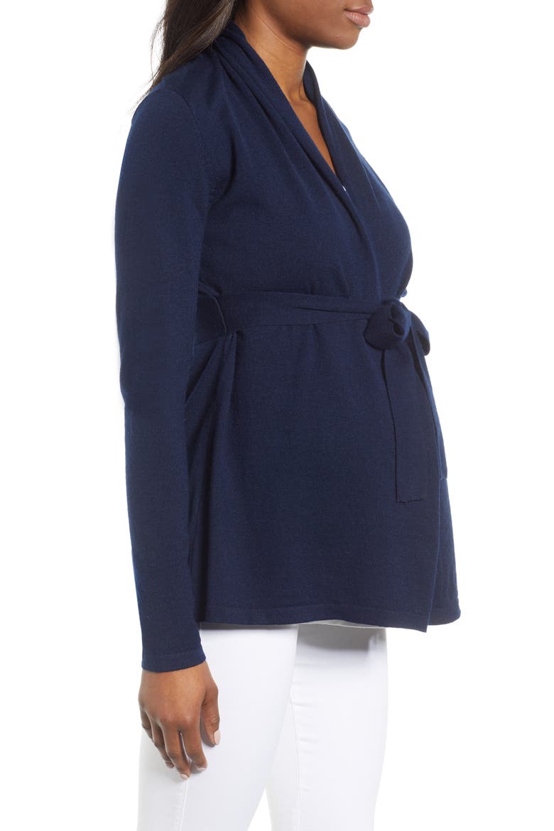 Wool Blend Maternity Cardigan, Alternate, color, NAVY