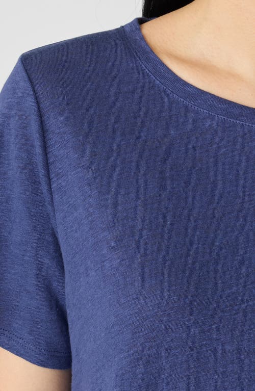 Eileen Fisher Organic Linen Crewneck T-shirt In Bluette