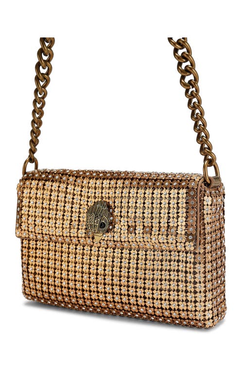 Kurt Geiger London Small Crystal Flower Party Shoulder Bag In Gold