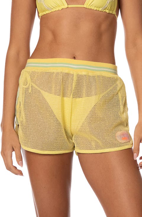 Golden Ray Kythi Mesh Cover-Up Shorts